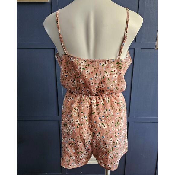 Shein Mauve Pink Floral Surplice Romper sz M New - Picture 2 of 4